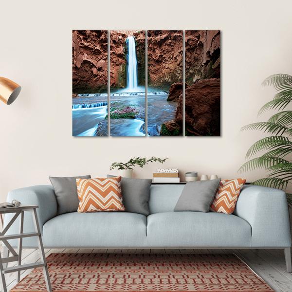 Havasu Falls Canvas Wall Art-4 Horizontal-Gallery Wrap-34" x 24"-Tiaracle
