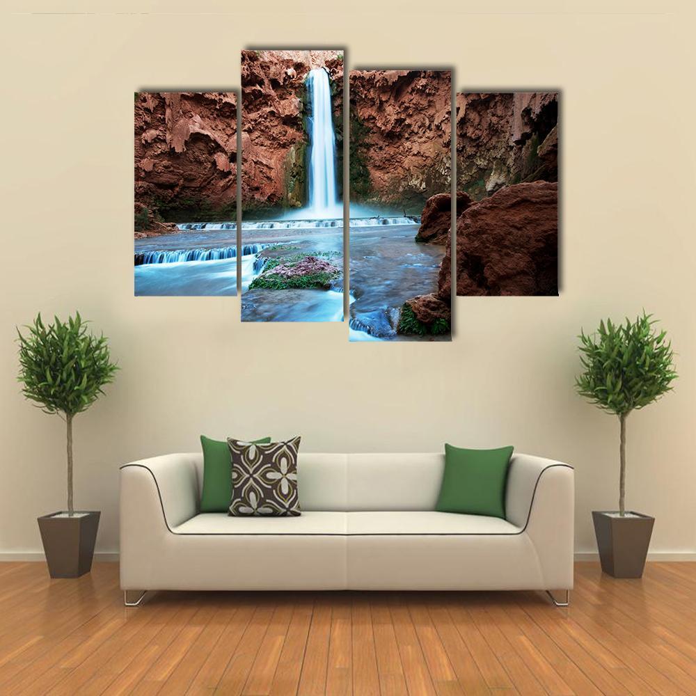 Havasu Falls Canvas Wall Art-4 Pop-Gallery Wrap-50&quot; x 32&quot;-Tiaracle
