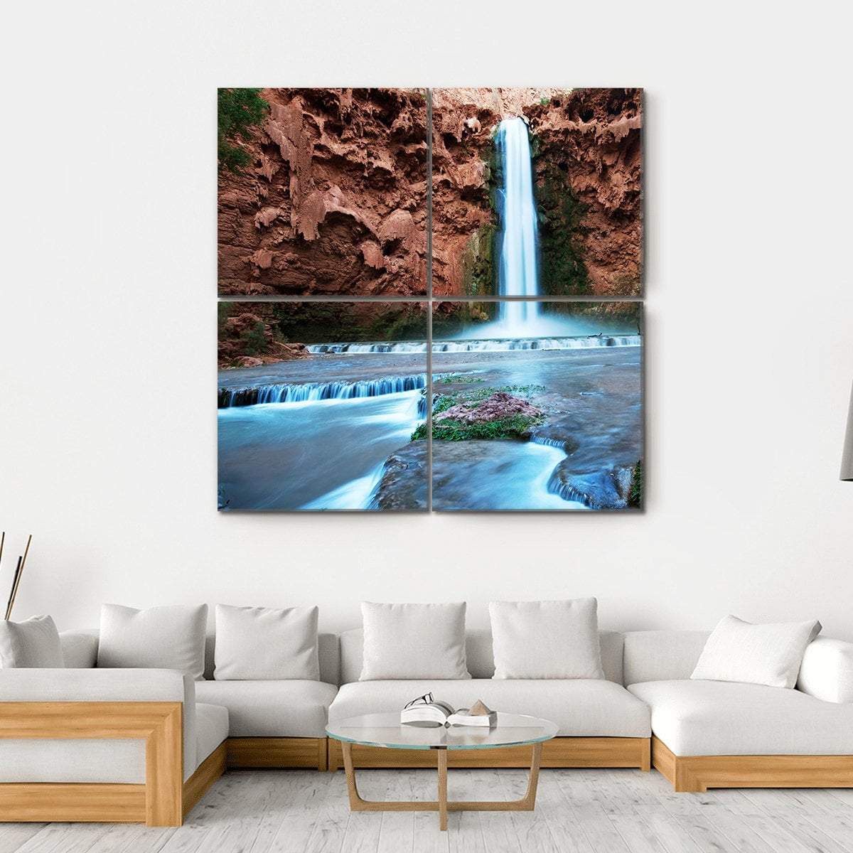 Havasu Falls Canvas Wall Art-4 Square-Gallery Wrap-17" x 17"-Tiaracle