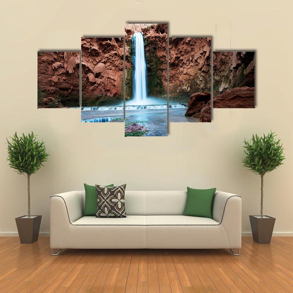 Havasu Falls Canvas Wall Art-4 Pop-Gallery Wrap-50" x 32"-Tiaracle
