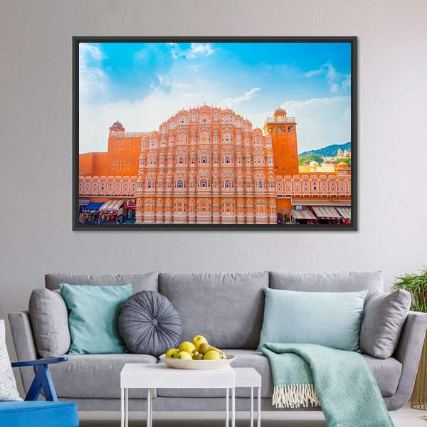 Hawa Mahal In Jaipur Canvas Wall Art-3 Horizontal-Gallery Wrap-25" x 16"-Tiaracle