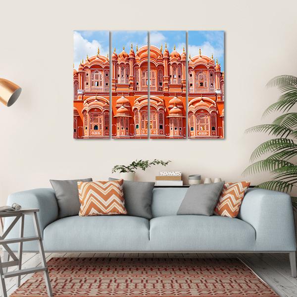 Hawa Mahal Palace Canvas Wall Art-4 Horizontal-Gallery Wrap-34" x 24"-Tiaracle