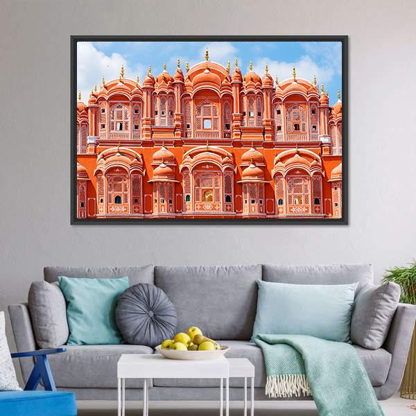 Hawa Mahal Palace Canvas Wall Art-5 Horizontal-Gallery Wrap-22" x 12"-Tiaracle