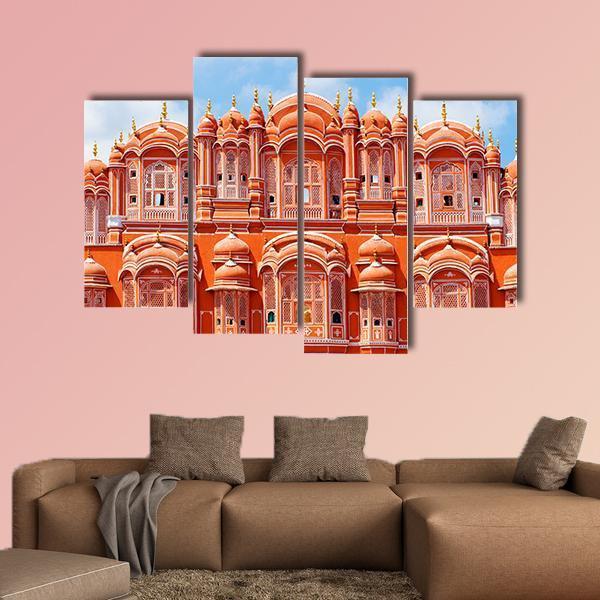 Hawa Mahal Palace Canvas Wall Art-4 Pop-Gallery Wrap-50" x 32"-Tiaracle