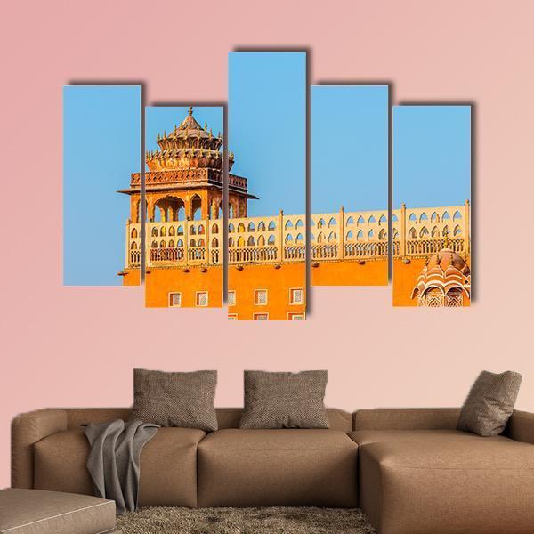 Hawa Mahal Jaipur Canvas Wall Art-5 Pop-Gallery Wrap-47" x 32"-Tiaracle
