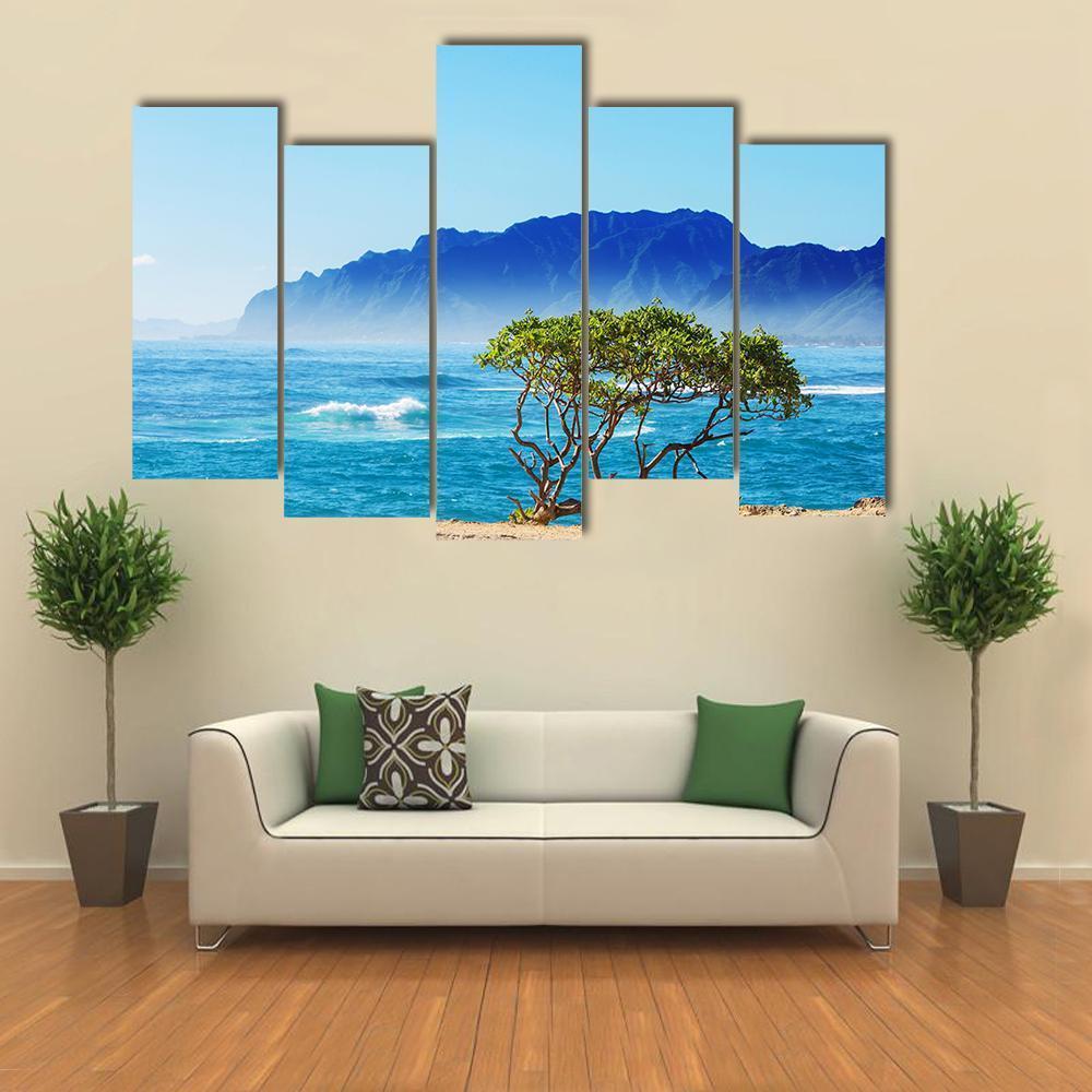 Hawaii Beach Canvas Wall Art-5 Pop-Gallery Wrap-47&quot; x 32&quot;-Tiaracle