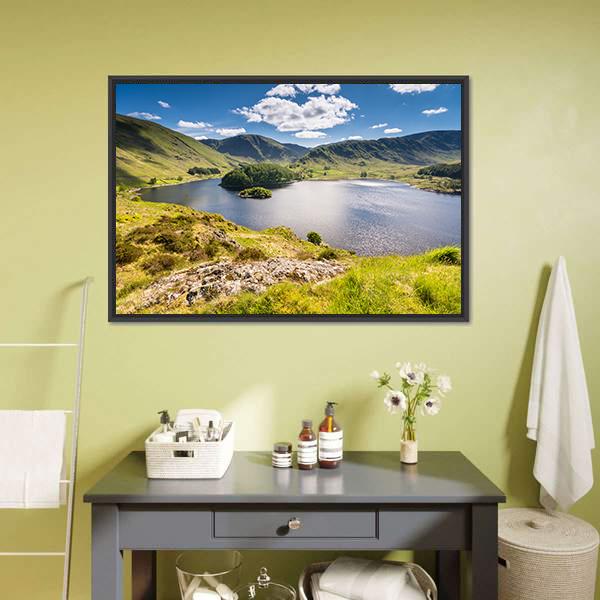 Haweswater From Whiteacre Crag Canvas Wall Art-1 Piece-Floating Frame-24" x 16"-Tiaracle