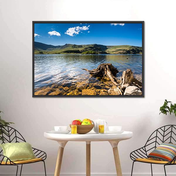 Haweswater Reservoir With Old Tree Canvas Wall Art-5 Horizontal-Gallery Wrap-22" x 12"-Tiaracle