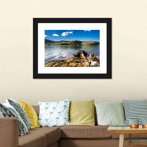 Haweswater Reservoir With Old Tree Canvas Wall Art-5 Horizontal-Gallery Wrap-22" x 12"-Tiaracle