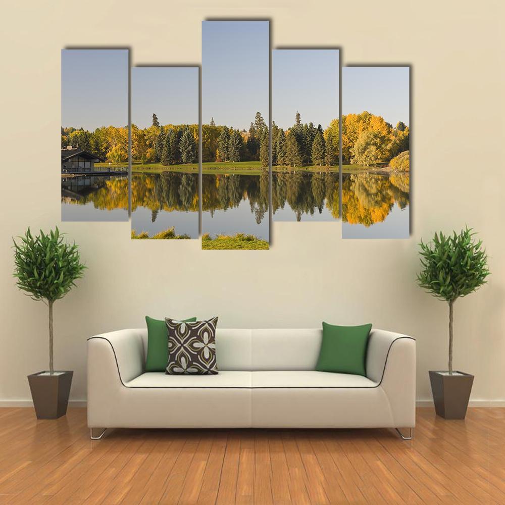 Hawrelak Park Edmonton Alberta Canvas Wall Art-5 Pop-Gallery Wrap-47" x 32"-Tiaracle