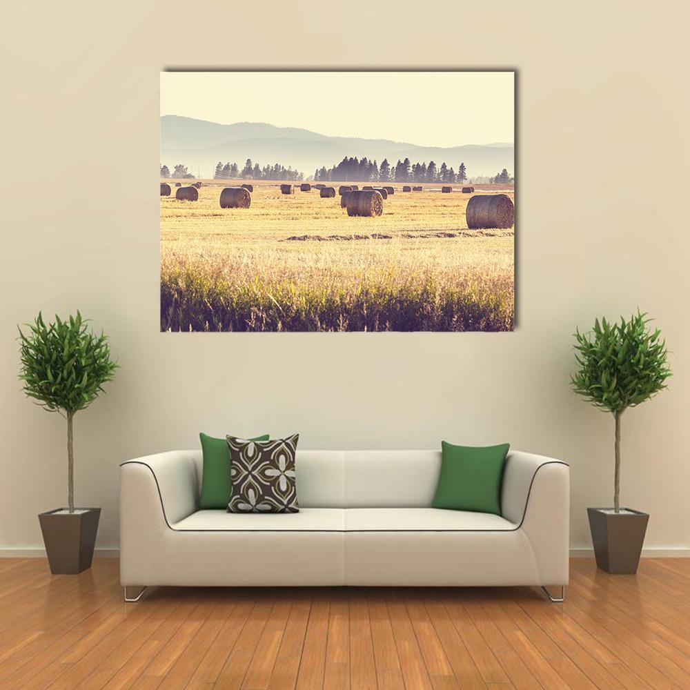 Hay Fields Canvas Wall Art-1 Piece-Gallery Wrap-48" x 32"-Tiaracle