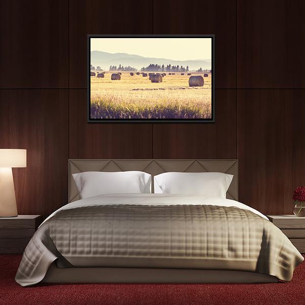 Hay Fields Panoramic Canvas Wall Art-1 Piece-36" x 12"-Tiaracle