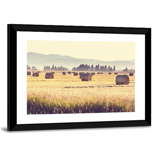 Hay Fields Panoramic Canvas Wall Art-1 Piece-36" x 12"-Tiaracle