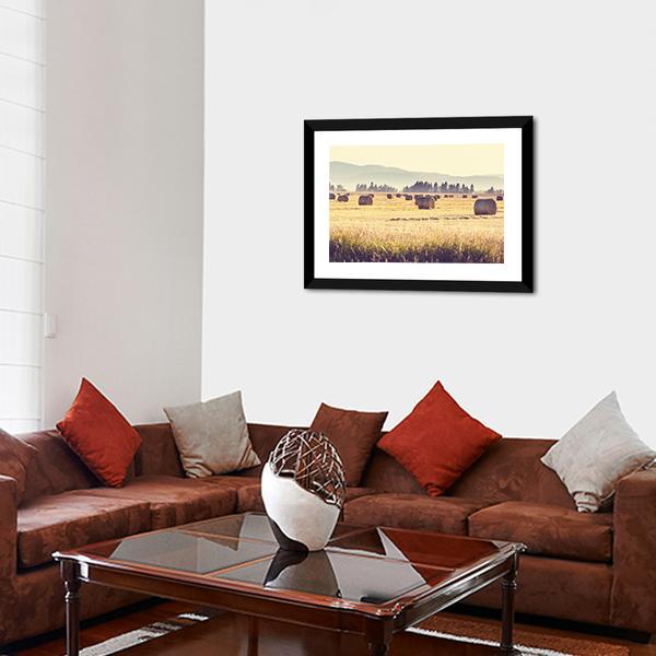 Hay Fields Panoramic Canvas Wall Art-1 Piece-36" x 12"-Tiaracle