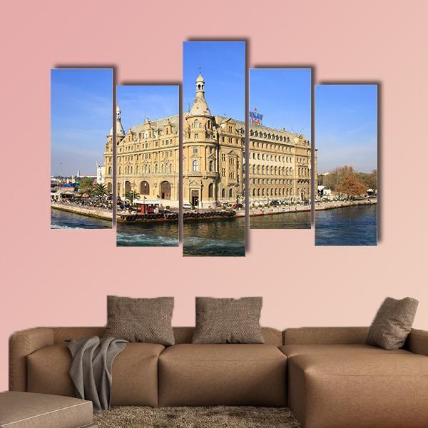 Haydarpasa Station Istanbul Canvas Wall Art-5 Pop-Gallery Wrap-47" x 32"-Tiaracle