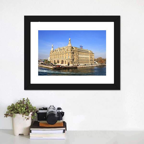 Haydarpasa Station Istanbul Canvas Wall Art-1 Piece-Framed Print-20" x 16"-Tiaracle