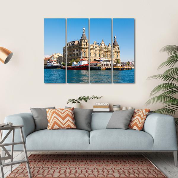 Haydarpasa Train Station Canvas Wall Art-4 Horizontal-Gallery Wrap-34" x 24"-Tiaracle
