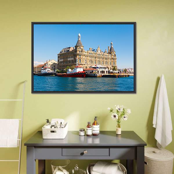 Haydarpasa Train Station Canvas Wall Art-1 Piece-Floating Frame-24" x 16"-Tiaracle