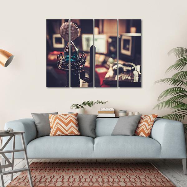 HD Microphone Canvas Wall Art-4 Horizontal-Gallery Wrap-34" x 24"-Tiaracle