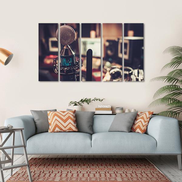 HD Microphone Canvas Wall Art-5 Horizontal-Gallery Wrap-22" x 12"-Tiaracle