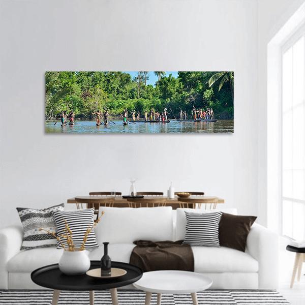 Tribe Of Asmat Indonesia Panoramic Canvas Wall Art-1 Piece-36" x 12"-Tiaracle