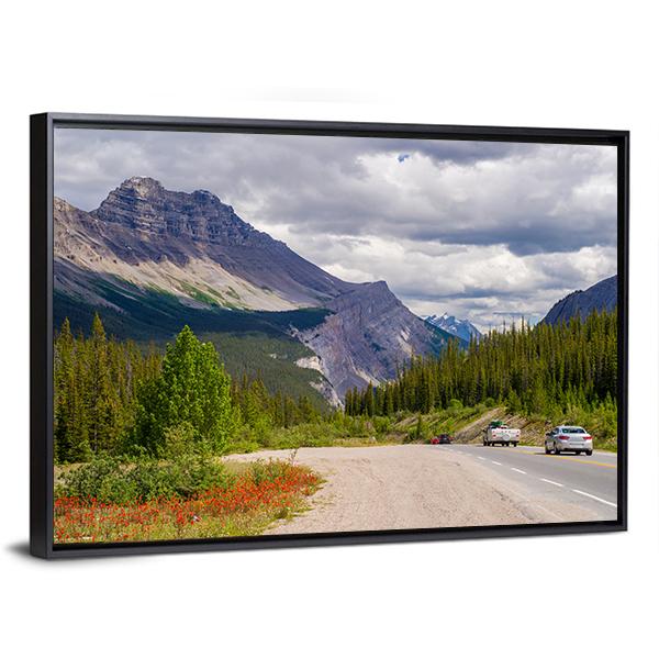 Heading Down From Sunwapta Pass Canvas Wall Art-3 Horizontal-Gallery Wrap-25" x 16"-Tiaracle