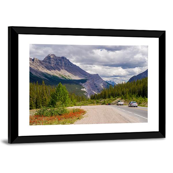 Heading Down From Sunwapta Pass Canvas Wall Art-3 Horizontal-Gallery Wrap-25" x 16"-Tiaracle