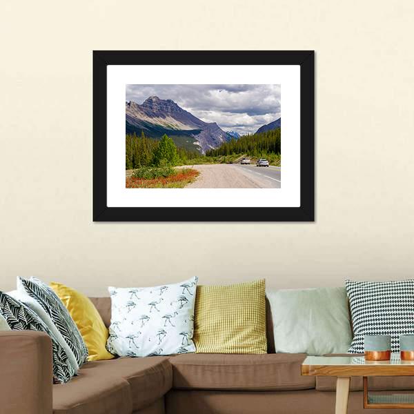 Heading Down From Sunwapta Pass Canvas Wall Art-3 Horizontal-Gallery Wrap-25" x 16"-Tiaracle