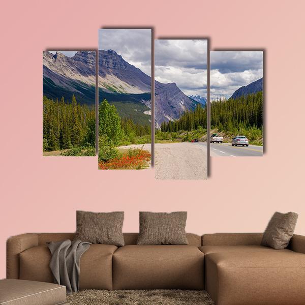 Heading Down From Sunwapta Pass Canvas Wall Art-4 Pop-Gallery Wrap-50" x 32"-Tiaracle