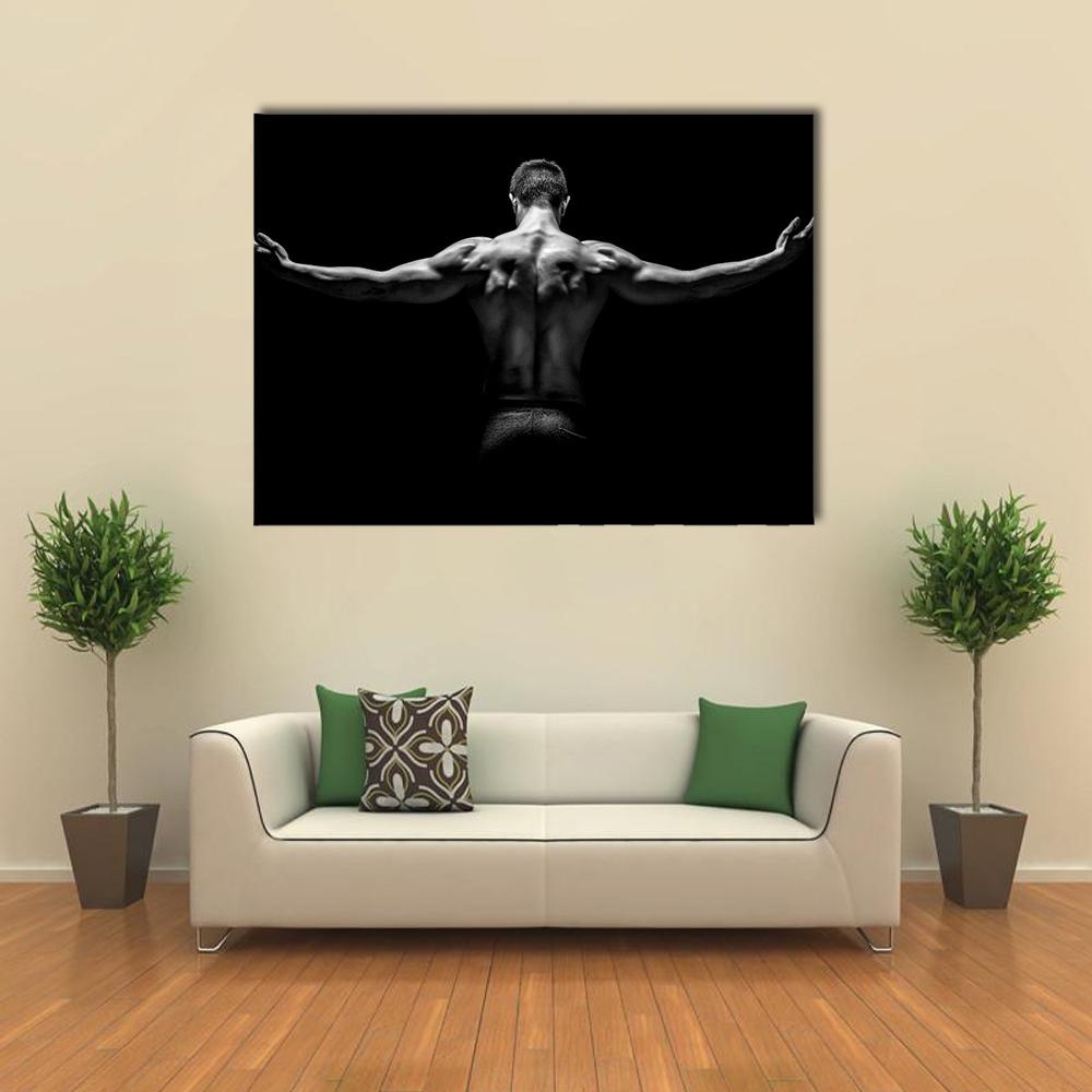 Healthy Muscular Young Man Canvas Wall Art-5 Horizontal-Gallery Wrap-22" x 12"-Tiaracle