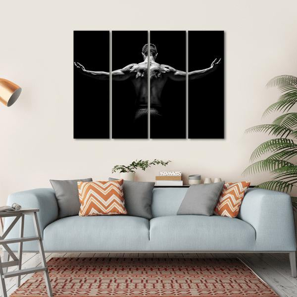 Healthy Muscular Young Man Canvas Wall Art-4 Horizontal-Gallery Wrap-34" x 24"-Tiaracle