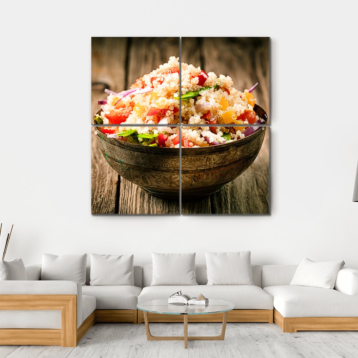 Heaped Rustic Bowl Canvas Wall Art-4 Square-Gallery Wrap-17" x 17"-Tiaracle