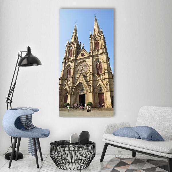 Heart Cathedral China Vertical Canvas Wall Art-3 Vertical-Gallery Wrap-12" x 25"-Tiaracle