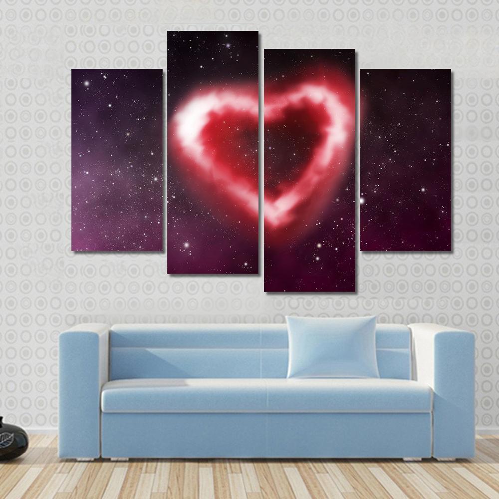Heart Nebula Canvas Wall Art-4 Pop-Gallery Wrap-50" x 32"-Tiaracle