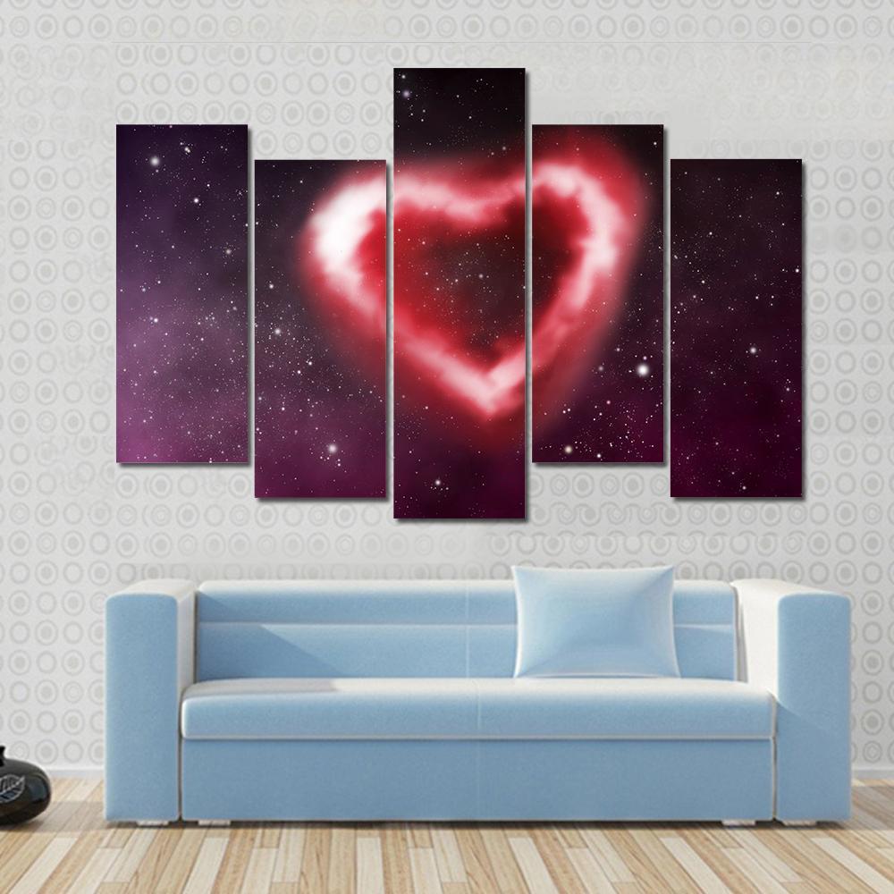 Heart Nebula Canvas Wall Art-5 Pop-Gallery Wrap-47" x 32"-Tiaracle