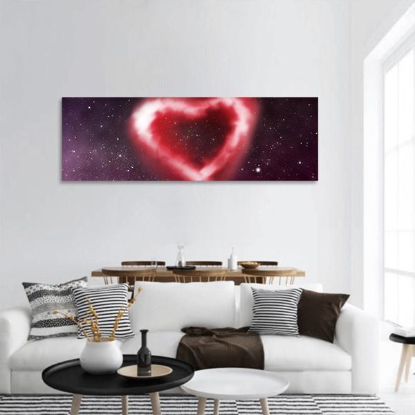 Heart Nebula Panoramic Canvas Wall Art-1 Piece-36" x 12"-Tiaracle