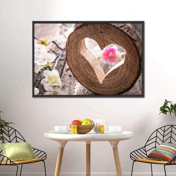 Heart On Rustic Wood Canvas Wall Art-5 Horizontal-Gallery Wrap-22" x 12"-Tiaracle