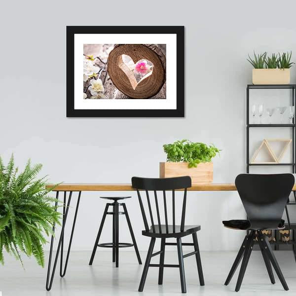 Heart On Rustic Wood Canvas Wall Art-5 Horizontal-Gallery Wrap-22" x 12"-Tiaracle