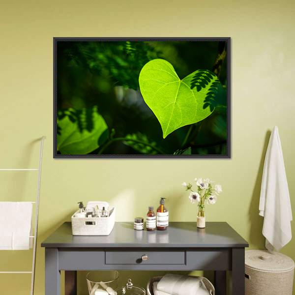 Heart Shape Leaf Canvas Wall Art-5 Horizontal-Gallery Wrap-22" x 12"-Tiaracle