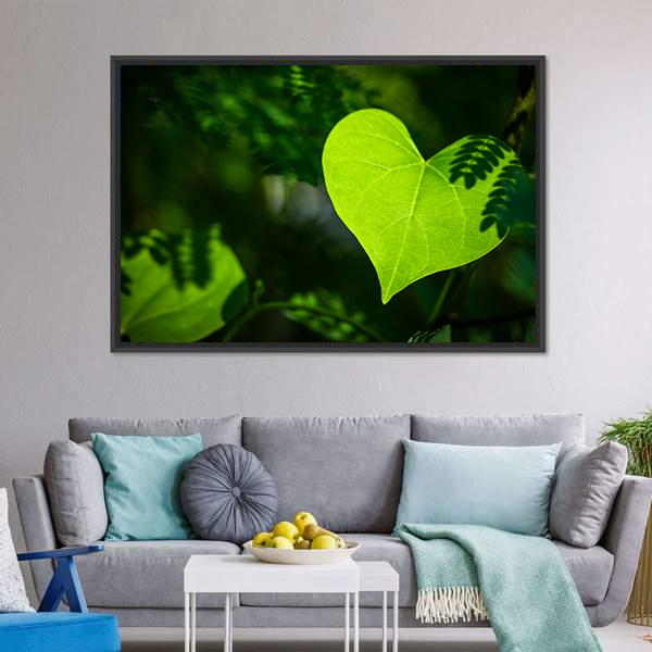 Heart Shape Leaf Canvas Wall Art-5 Horizontal-Gallery Wrap-22" x 12"-Tiaracle