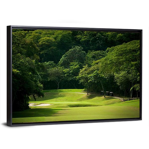 Heavily Forrested Golf Fairway Canvas Wall Art-3 Horizontal-Gallery Wrap-25" x 16"-Tiaracle