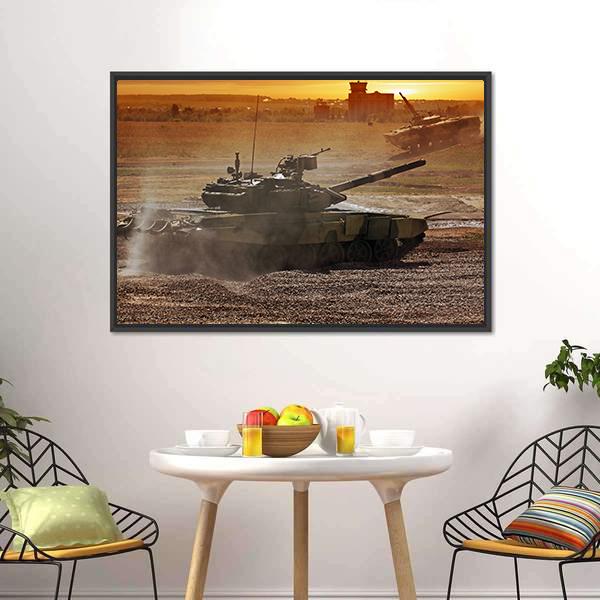 Heavy Armor In Battle Field Canvas Wall Art-3 Horizontal-Gallery Wrap-25" x 16"-Tiaracle