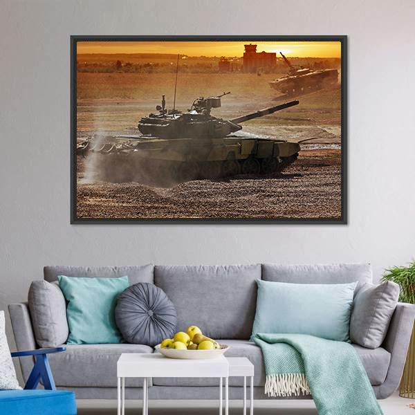 Heavy Armor In Battle Field Canvas Wall Art-3 Horizontal-Gallery Wrap-25" x 16"-Tiaracle