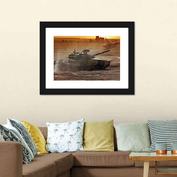 Heavy Armor In Battle Field Canvas Wall Art-3 Horizontal-Gallery Wrap-25" x 16"-Tiaracle