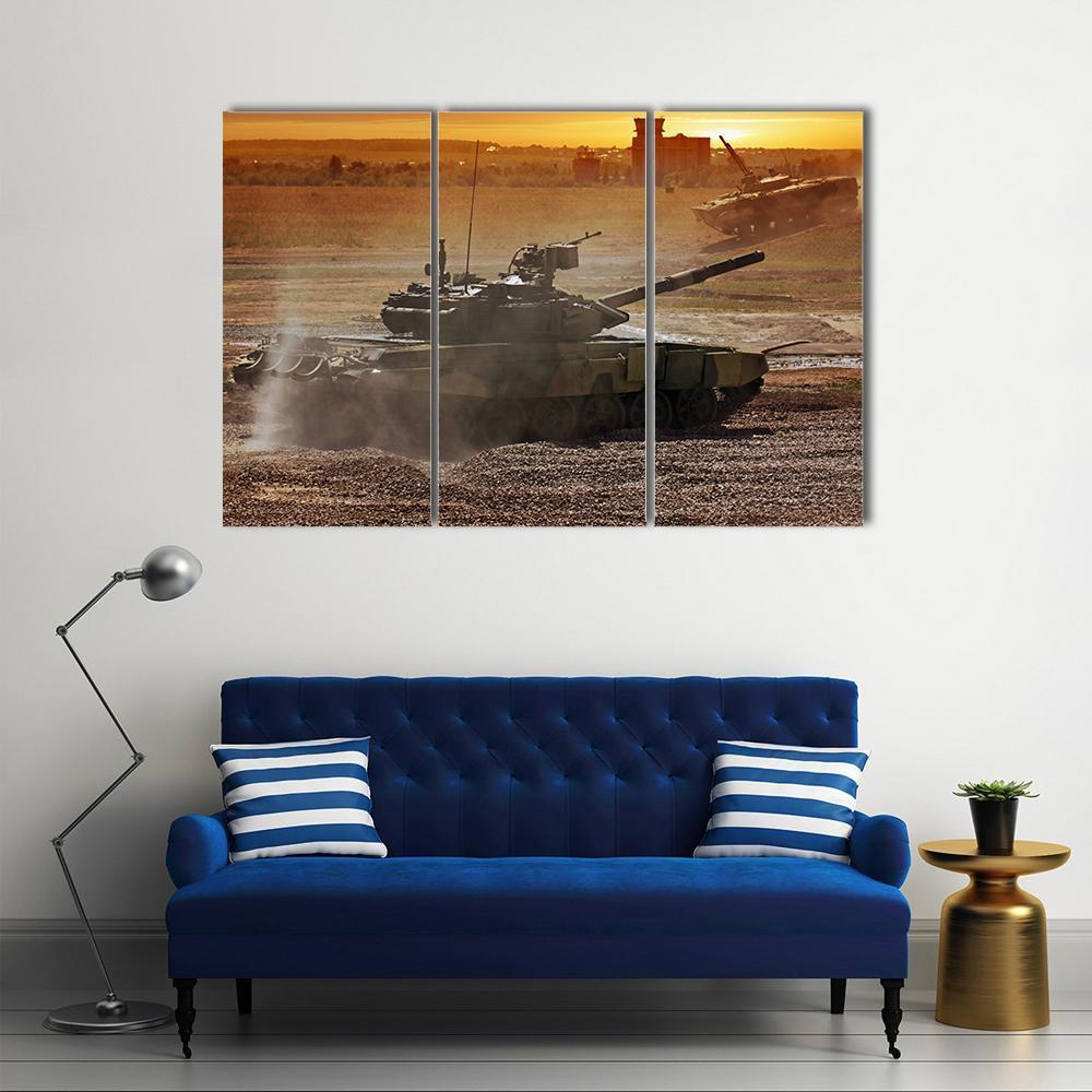 Heavy Armor In Battle Field Canvas Wall Art-3 Horizontal-Gallery Wrap-37" x 24"-Tiaracle