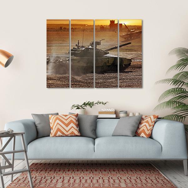 Heavy Armor In Battle Field Canvas Wall Art-4 Horizontal-Gallery Wrap-34" x 24"-Tiaracle