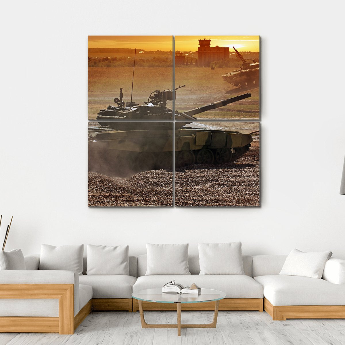 Heavy Armor In Battle Field Canvas Wall Art-4 Square-Gallery Wrap-17" x 17"-Tiaracle