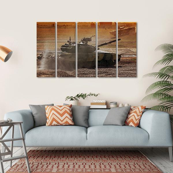 Heavy Armor In Battle Field Canvas Wall Art-5 Horizontal-Gallery Wrap-22" x 12"-Tiaracle