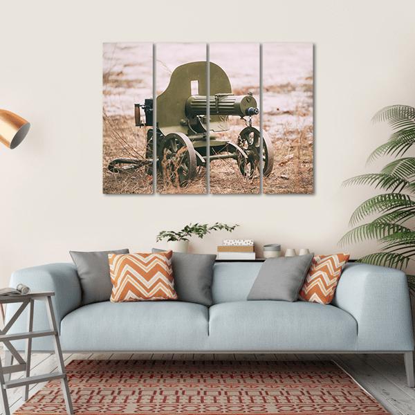 Heavy Machine Gun Canvas Wall Art-4 Horizontal-Gallery Wrap-34" x 24"-Tiaracle