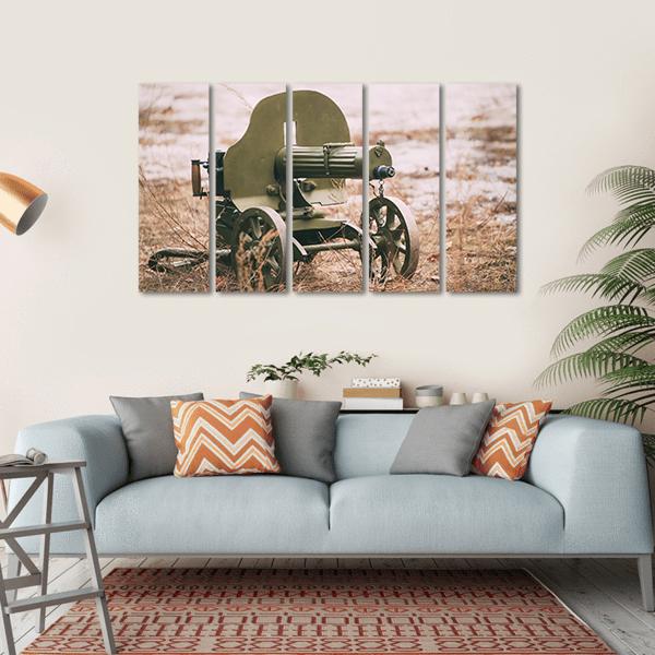 Heavy Machine Gun Canvas Wall Art-5 Horizontal-Gallery Wrap-22" x 12"-Tiaracle